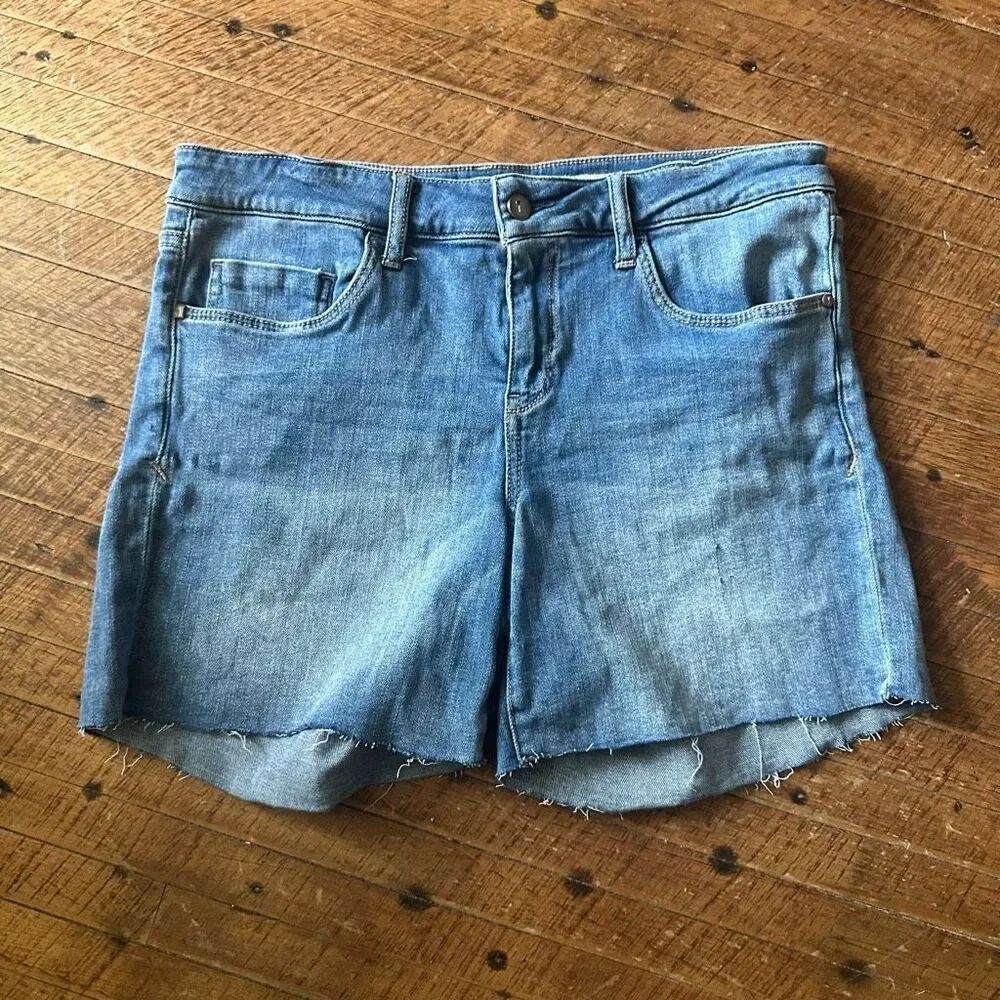 Pilcro and the Letterpress cutoff denim midi 31 Stet shorts